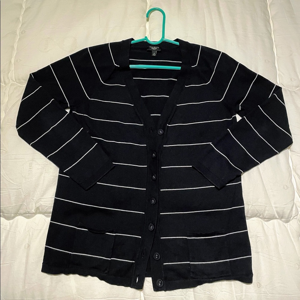 Talbots cardigan in navy.